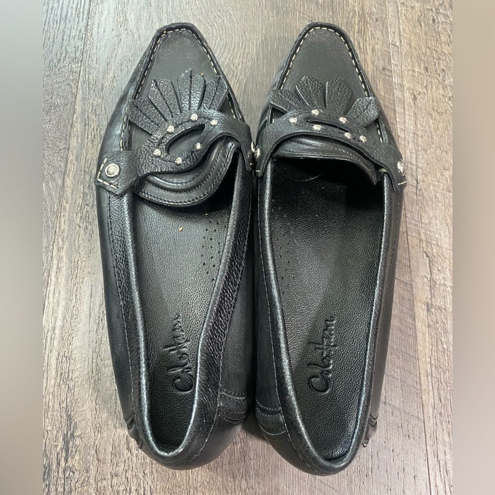 COLE HAAN Women's Black Leather Loafers Moccasins - Picture 3 of 7